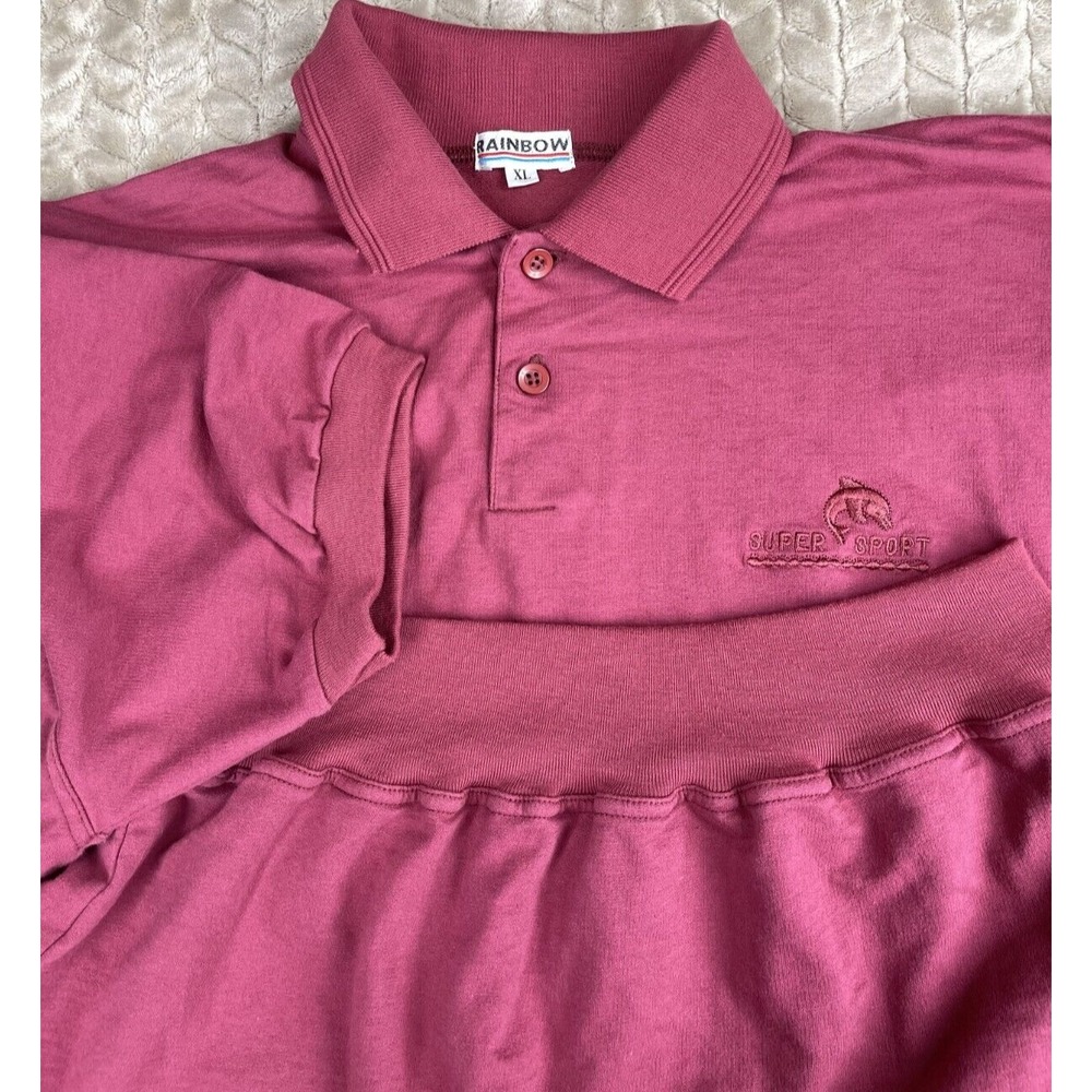 RAINBOW‎ XL Red Short sleeve Sweater Polo